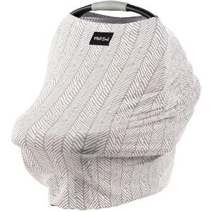 NWOT Milk Snob Luxe 5 in 1 Stretchy Nursing Car Seat Cover Gray Grey Herringbone